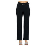 CHOCOLATE CHOCOLATE BELTED BOOT CUT PANT YP4705
