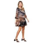 COLLECTIVE RACK COLLECTIVE RACK FEATHER PRINT FLARE DRESS VC3478