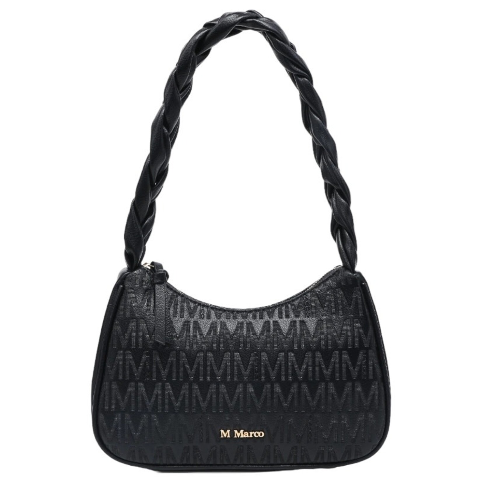 MARCO MARCO ENGRAVED MONOGRAM WEAVED SHOULDER BAG XL-M-8102