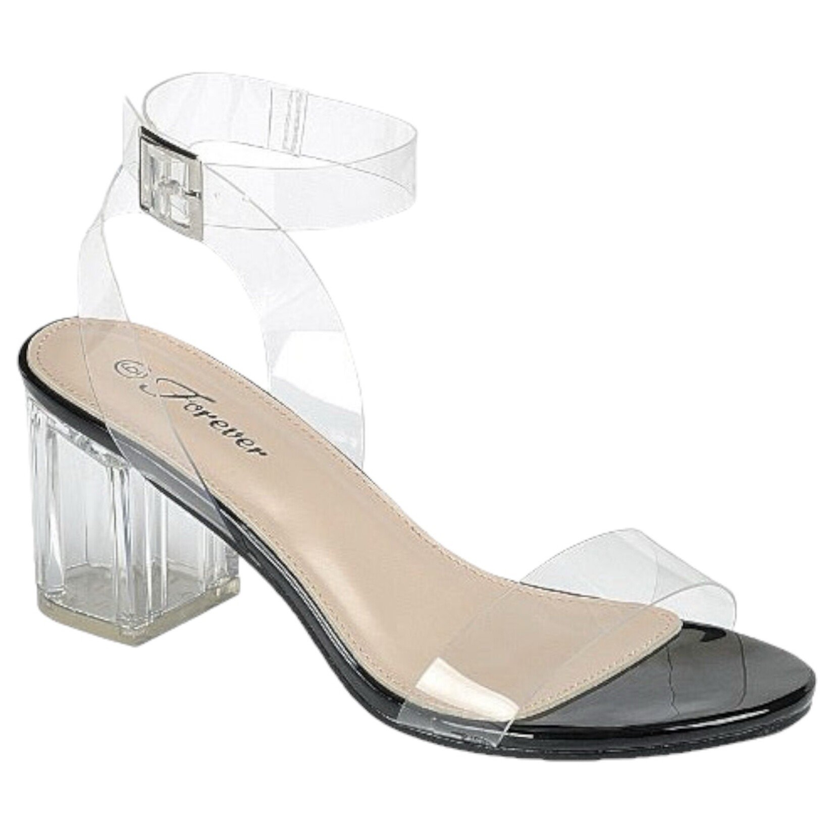 FOREVER FOREVER TRANSPARENT ANKLE STRAP BLOCK HEEL NOTARY-30