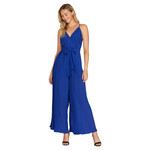SHE & SKY SHE & SKY CAMI PLEATED JUMPSUIT WITH WAIST TIE AND FRONT TIE SY1829R
