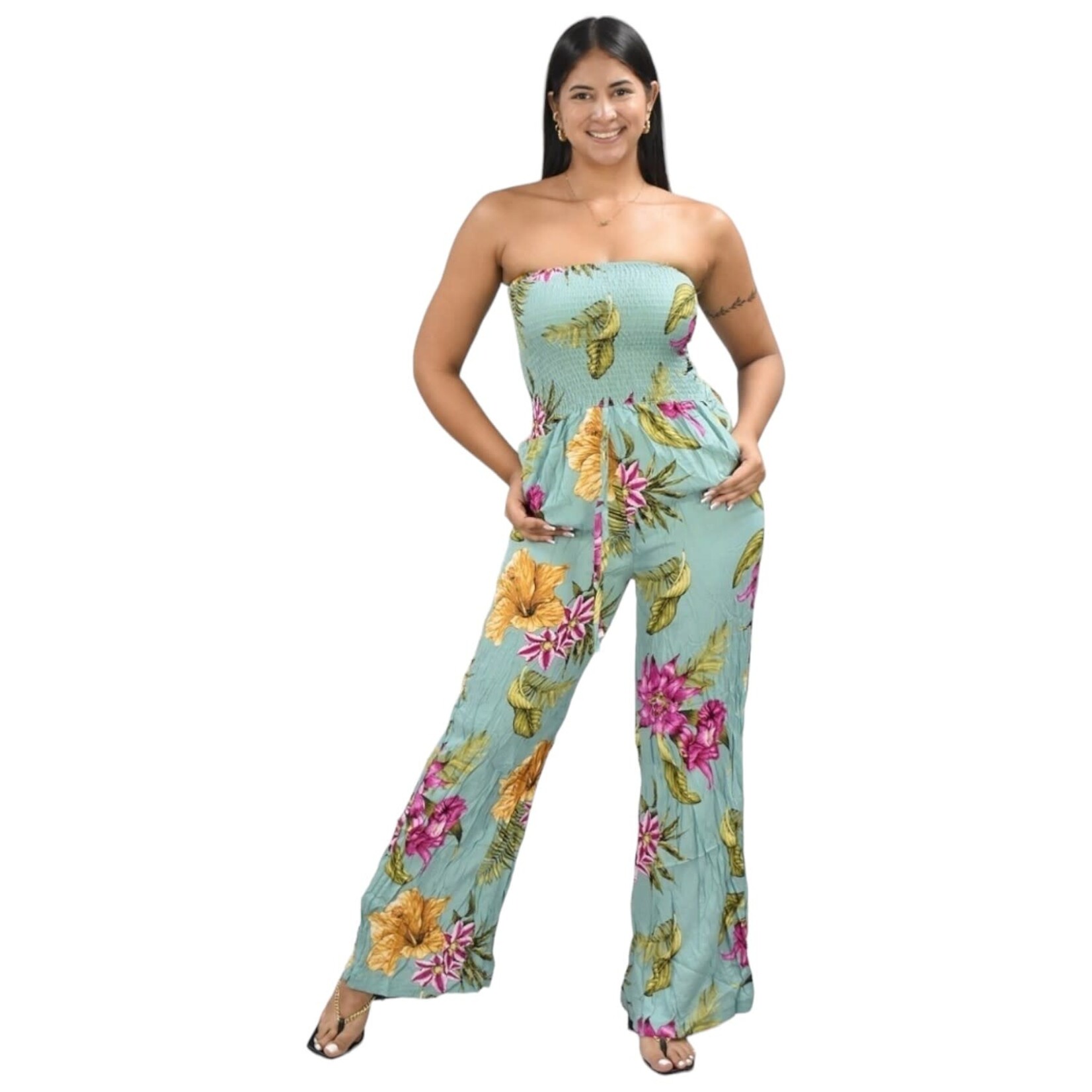 CHOCOLATE ITALY CHOCOLATE ITALY FLORAL TUBE JUMPSUIT B16371