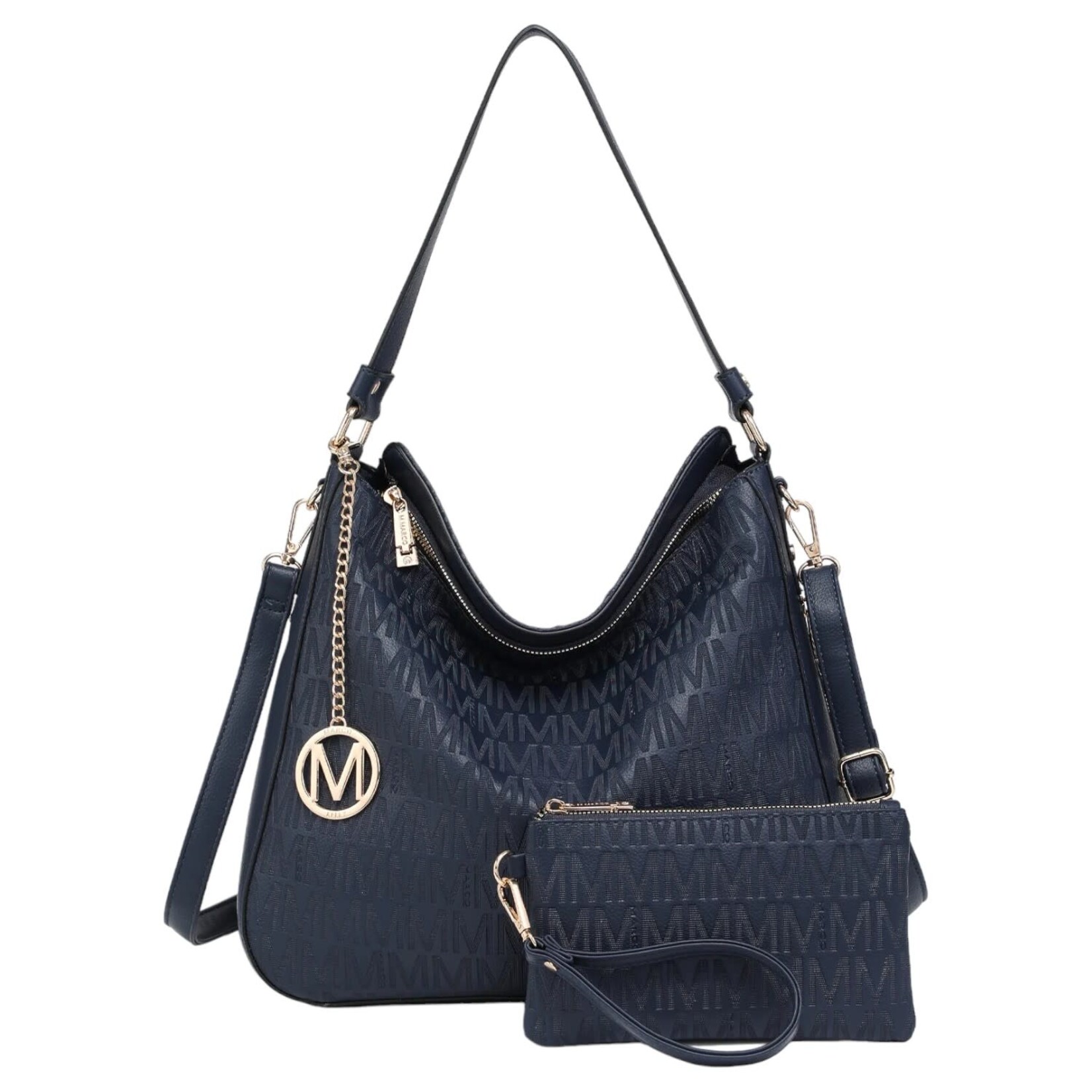 DASEIN DASEIN MONOGRAM HOBO BAG WITH WRISTLET XL-E-8822