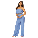 LOVE POEM LOVE POEM IRIS STRAPLESS BELTED WIDE LEG JUMPSUIT IRIS-5J