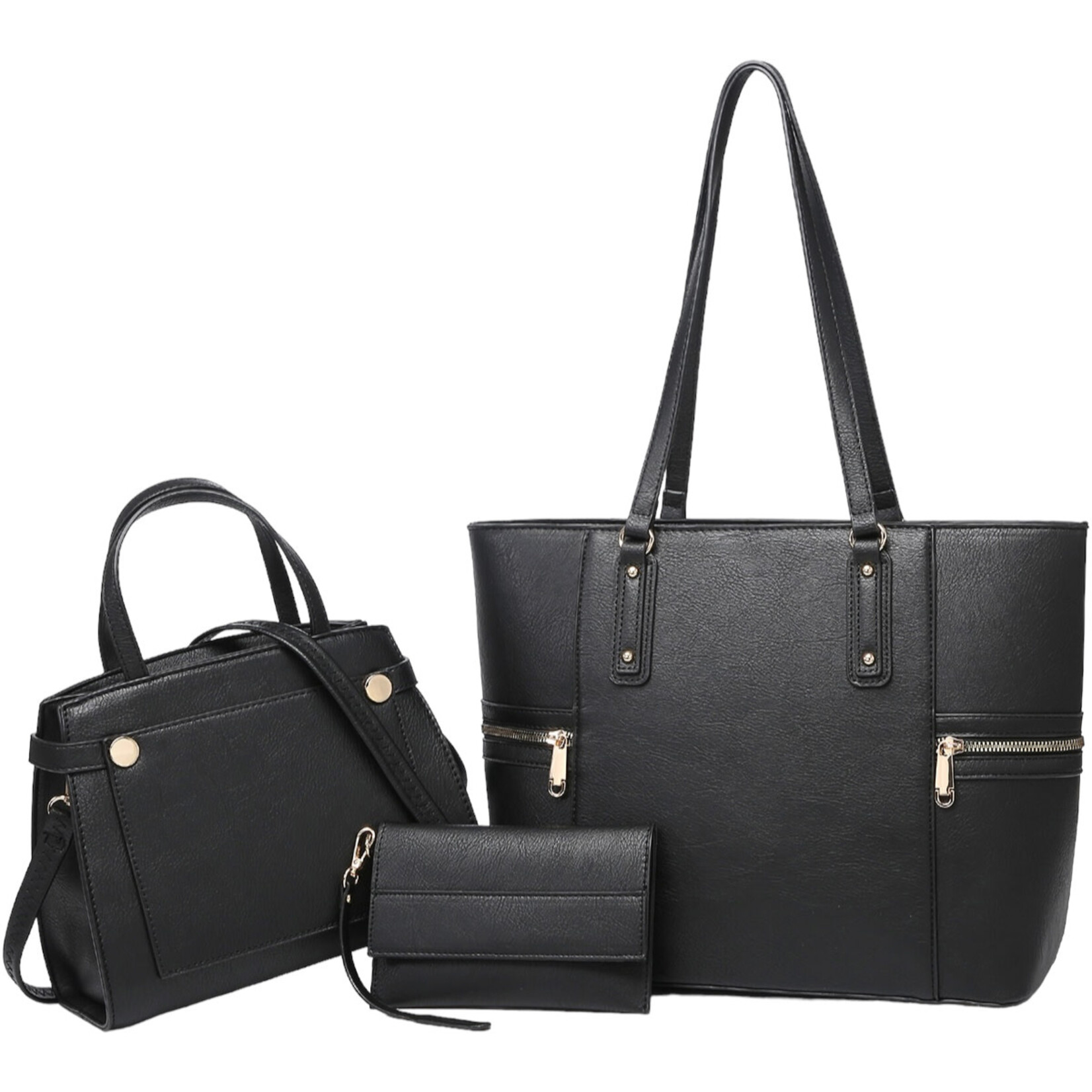 DASEIN DASEIN 3-IN-1 FAUX LEATHER TOTE SET FS-05-6060