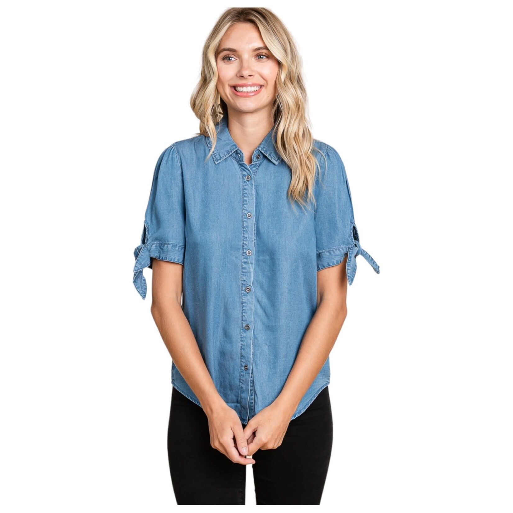 COLLECTIVE RACK COLLECTIVE RACK BUTTON DOWN CHAMBRAY TOP LST5327