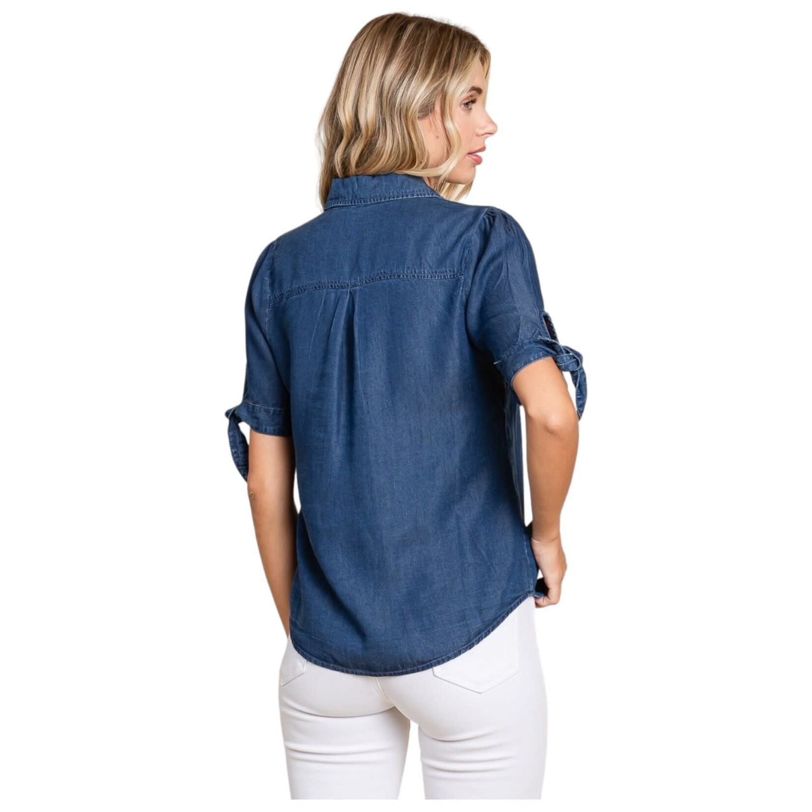 COLLECTIVE RACK COLLECTIVE RACK BUTTON DOWN CHAMBRAY TOP LST5327