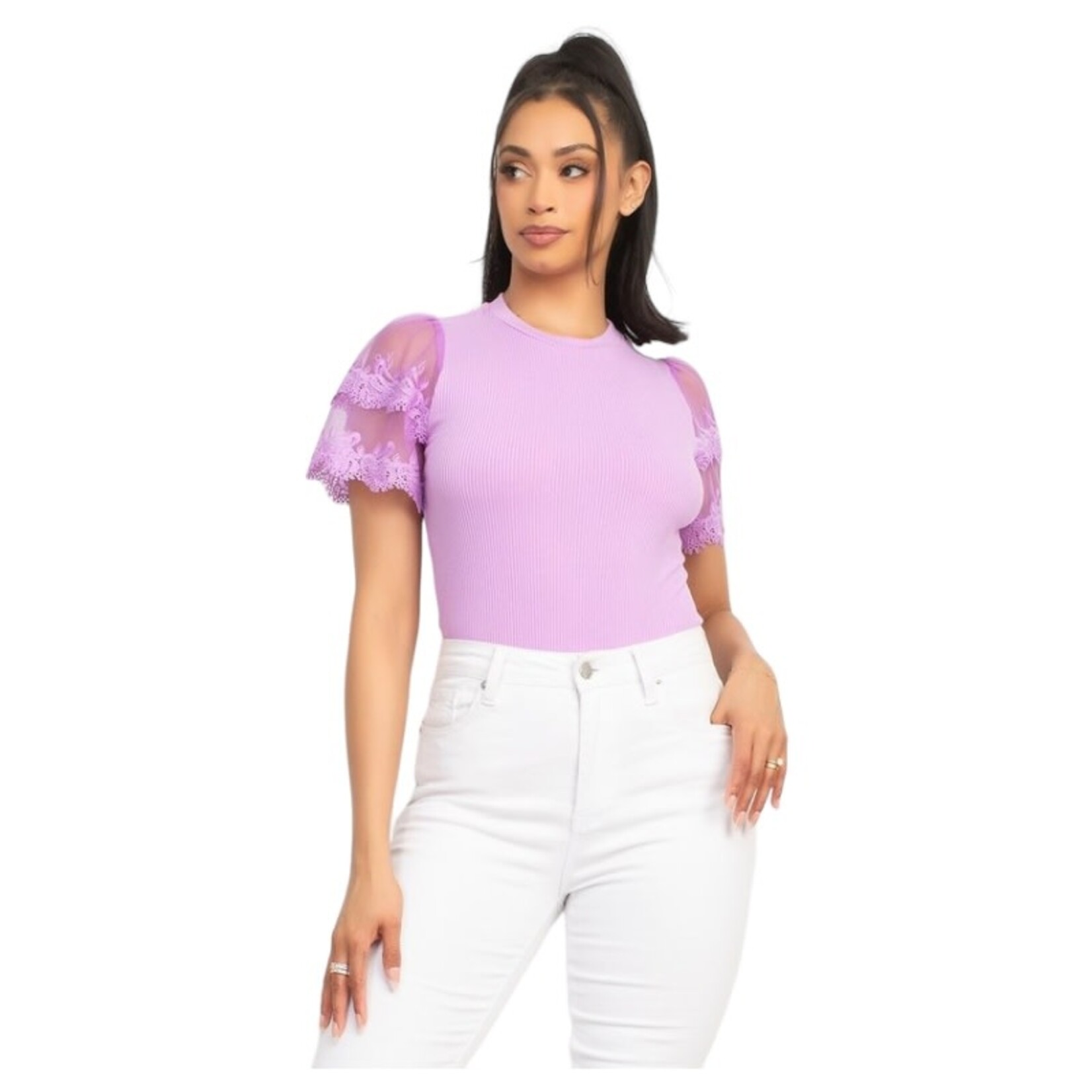 IRIS IRIS LACE SLEEVE TOP IT92359A