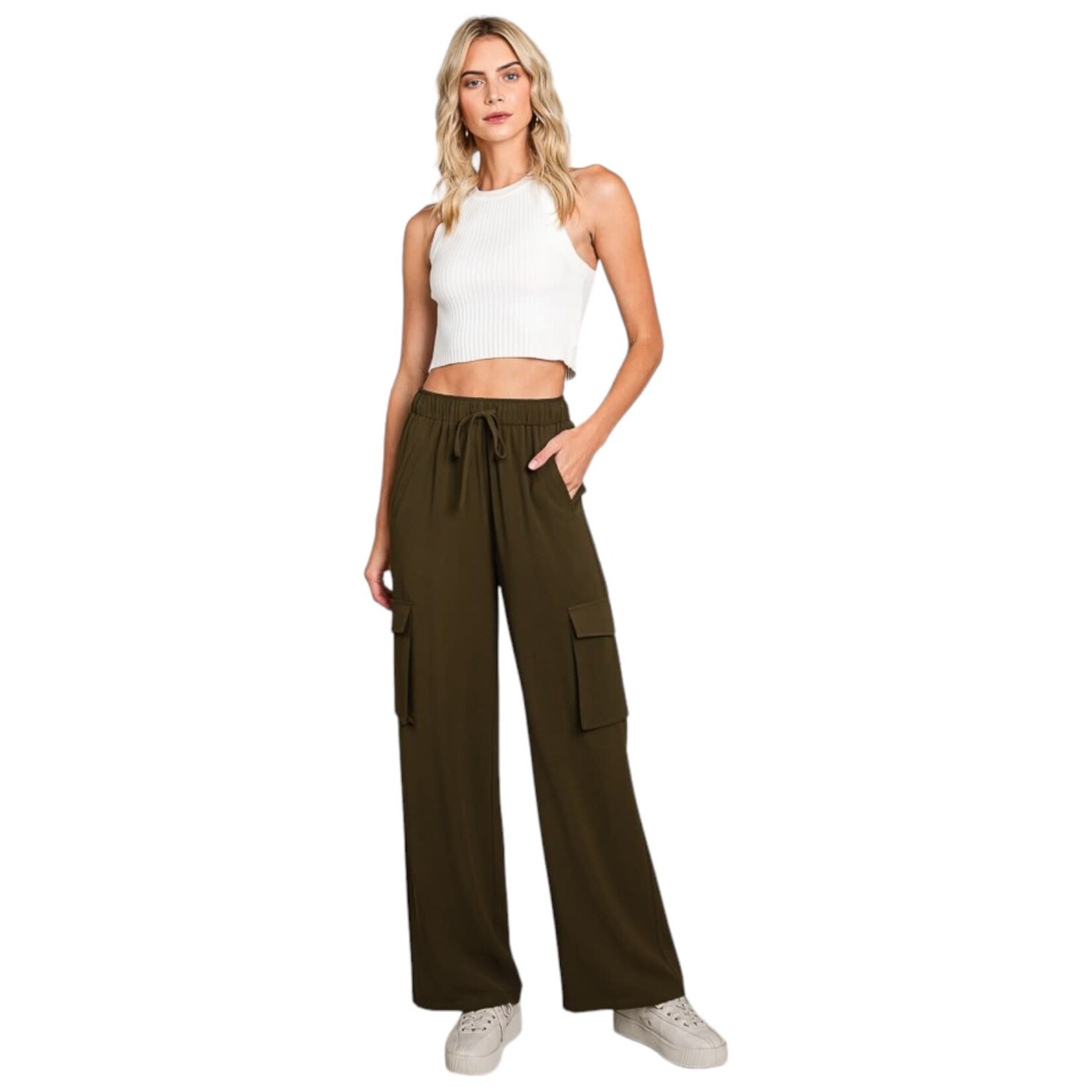 HAVE HAVE DRAWSTRING WIDE LEG PANT 911174-MW212