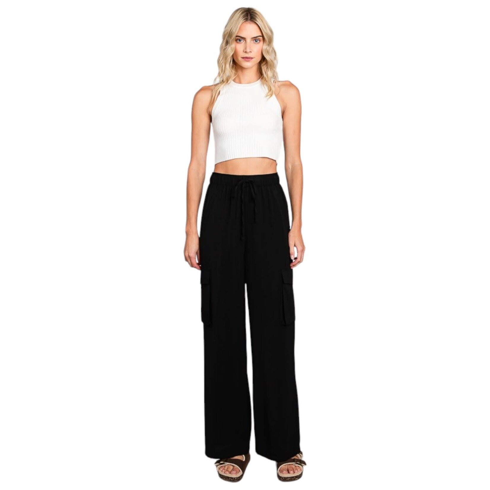 HAVE HAVE DRAWSTRING WIDE LEG PANT 911174-MW212