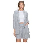 HAVE HAVE STRIPED RUCHED SLEEVE BLAZER D30378-CH745
