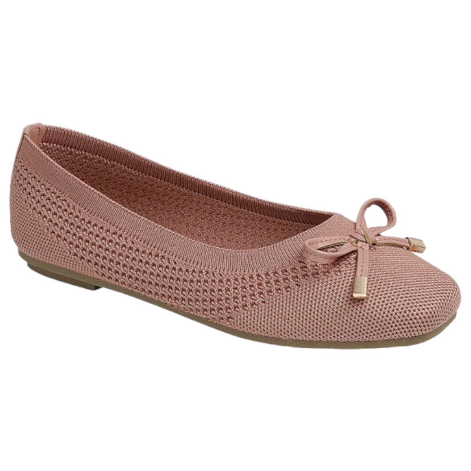 FOREVER FOREVER BOW DETAIL KNITTED FLATS PRESENT-75