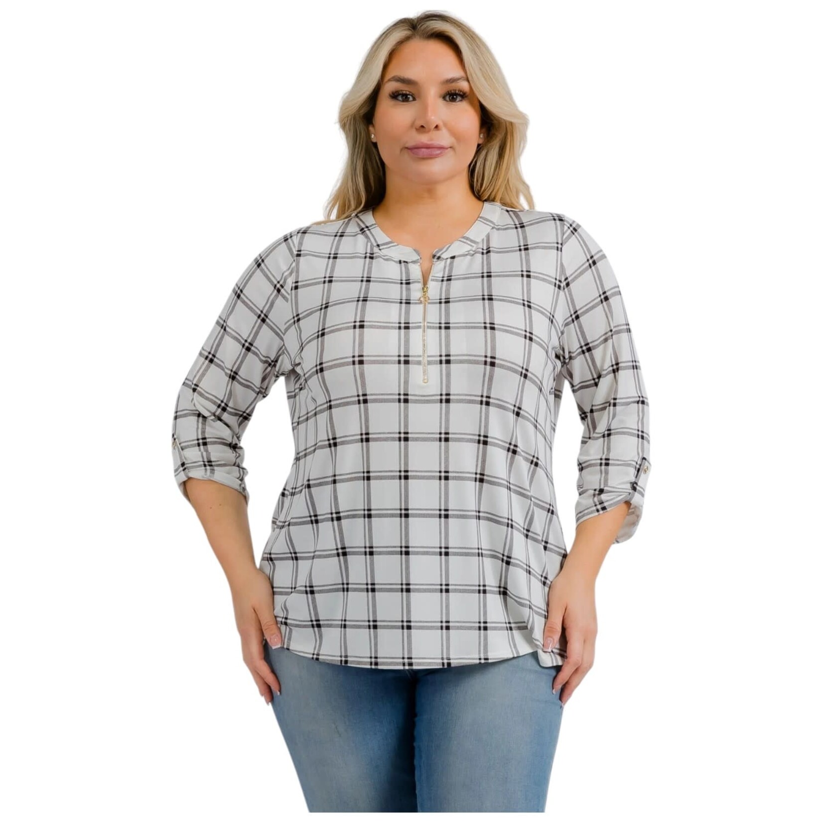 PERSEPTION PERSEPTION PLUS 3/4 SLEEVE TOP TP-WM-1956
