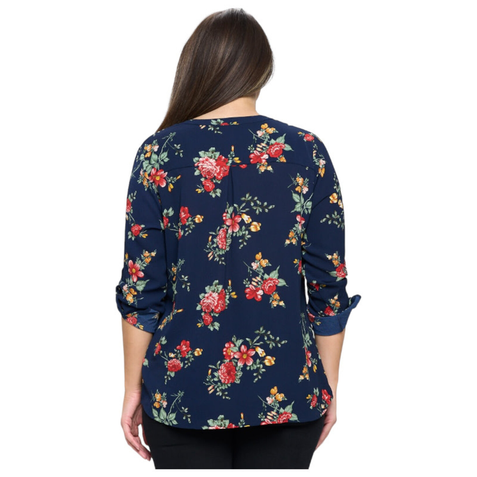 DNA DNA PLUS SIZE 3/4 SLEEVE FLORAL TOP 5337XT-17294