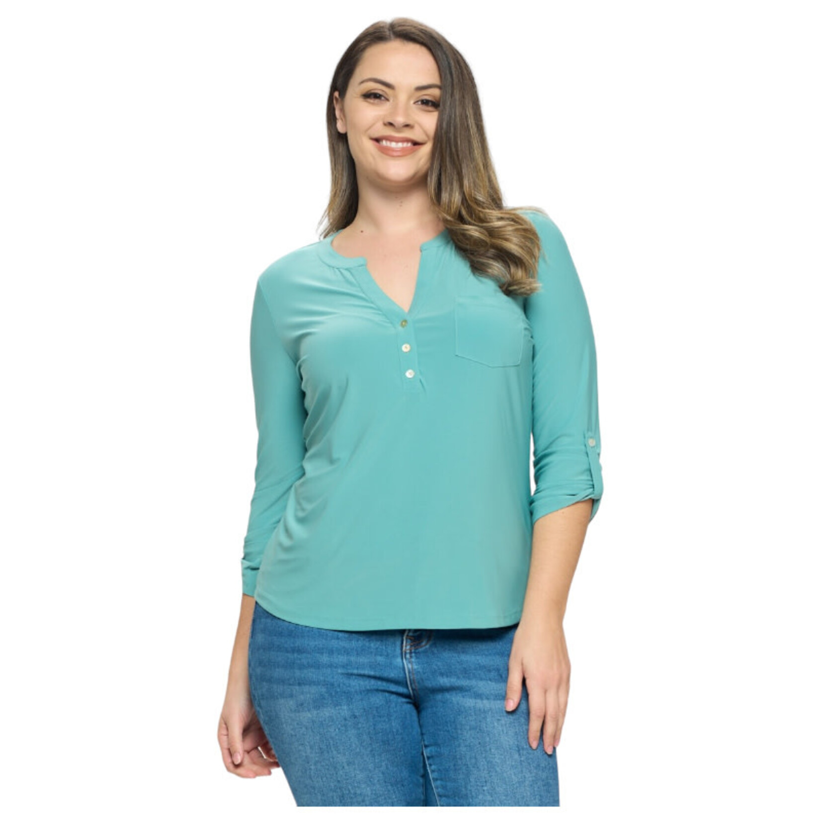 DNA DNA PLUS SIZE 3/4 SLEEVE TOP 4326XT-19057