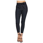 CHOCOLATE CHOCOLATE SELF TIE CHEQUERED PANT YP4413
