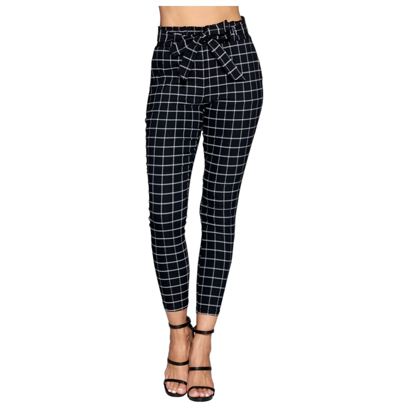 CHOCOLATE CHOCOLATE SELF TIE CHEQUERED PANT YP4413