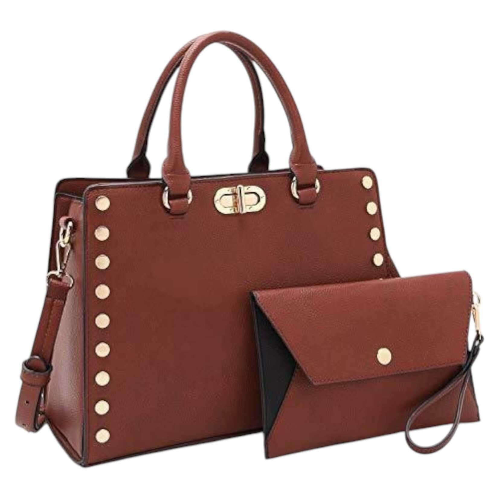 DASEIN DASEIN STUDDED HANDBAG WITH WRISTLET XL-23-7579
