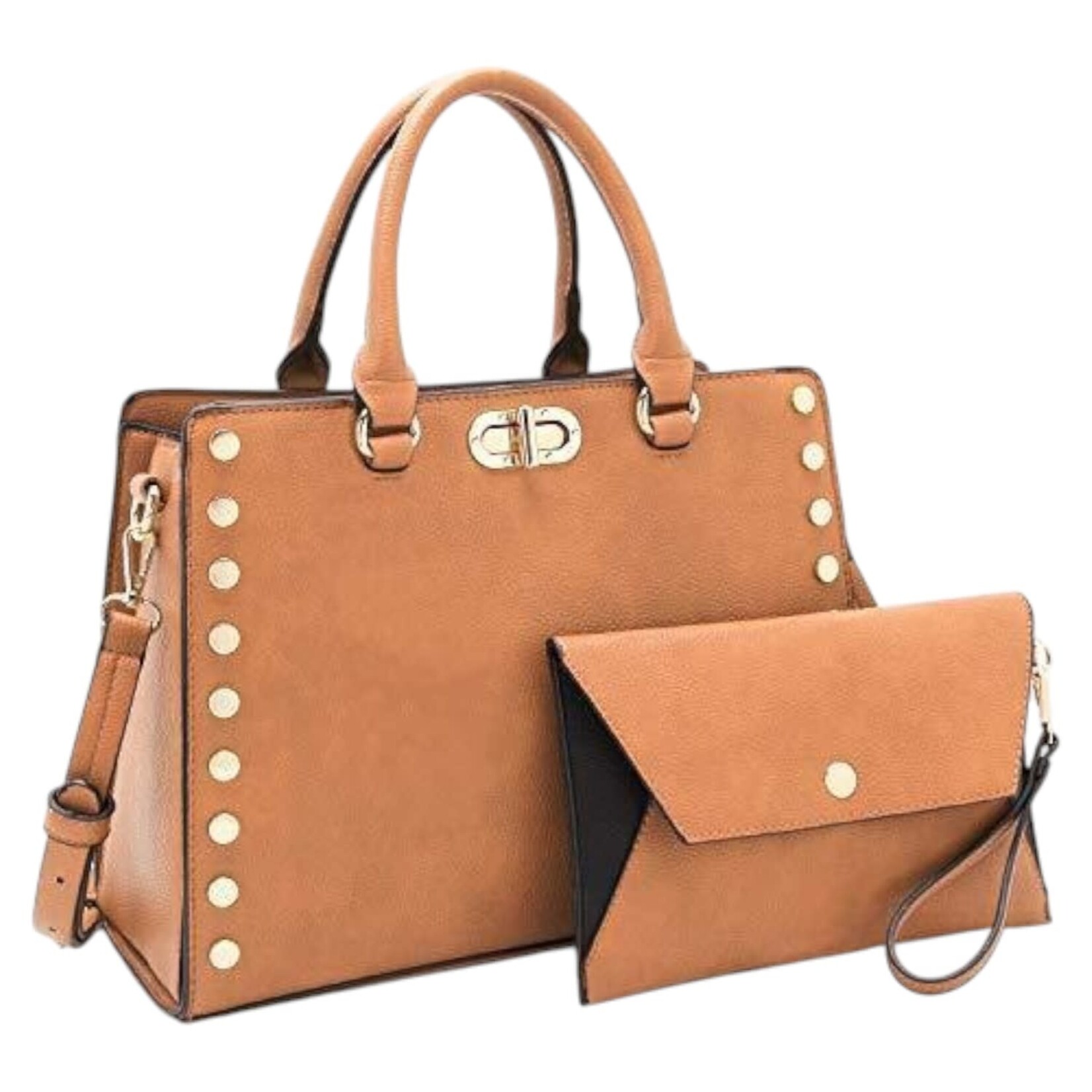 DASEIN DASEIN STUDDED HANDBAG WITH WRISTLET XL-23-7579