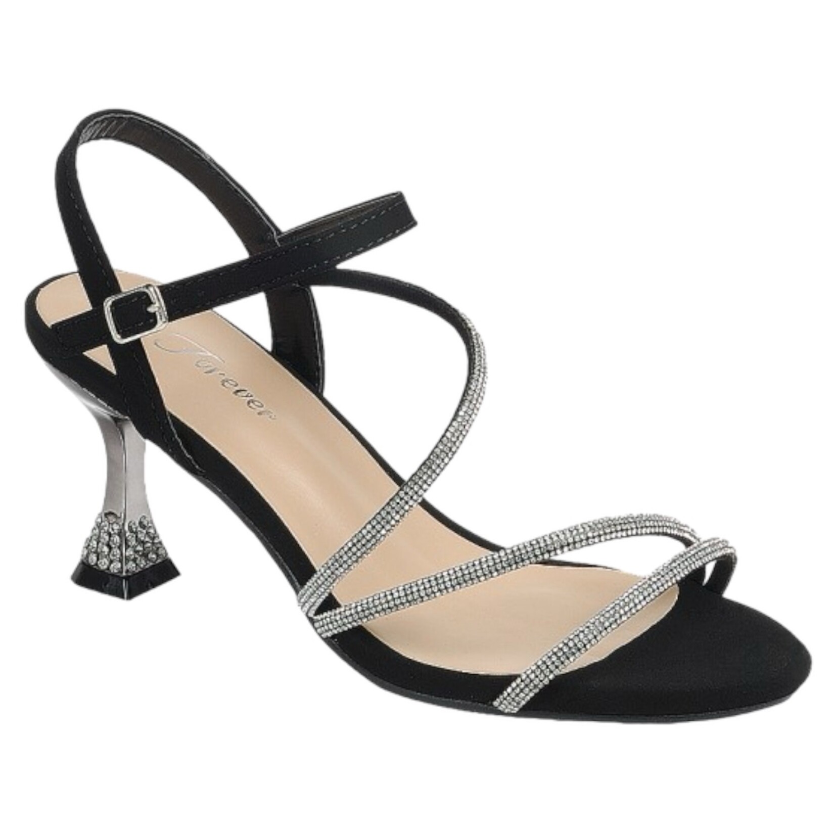 FOREVER FOREVER RHINESTONE STRAPPY HEEL NAPA-56