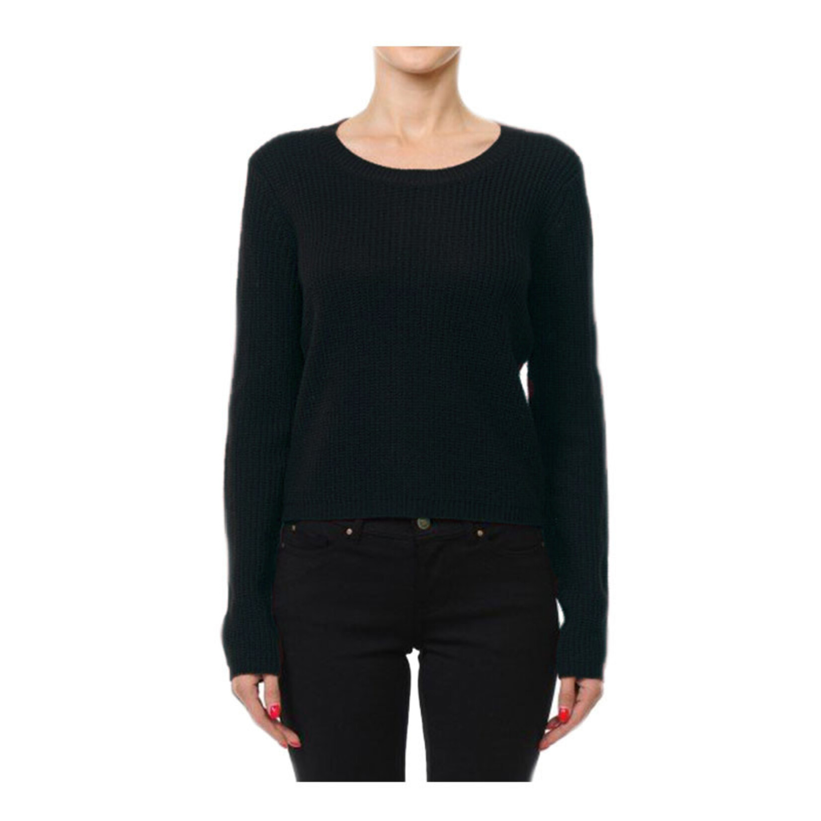 AMBIANCE APPAREL AMBIANCE BACK DETAIL KNIT SWEATER 65919
