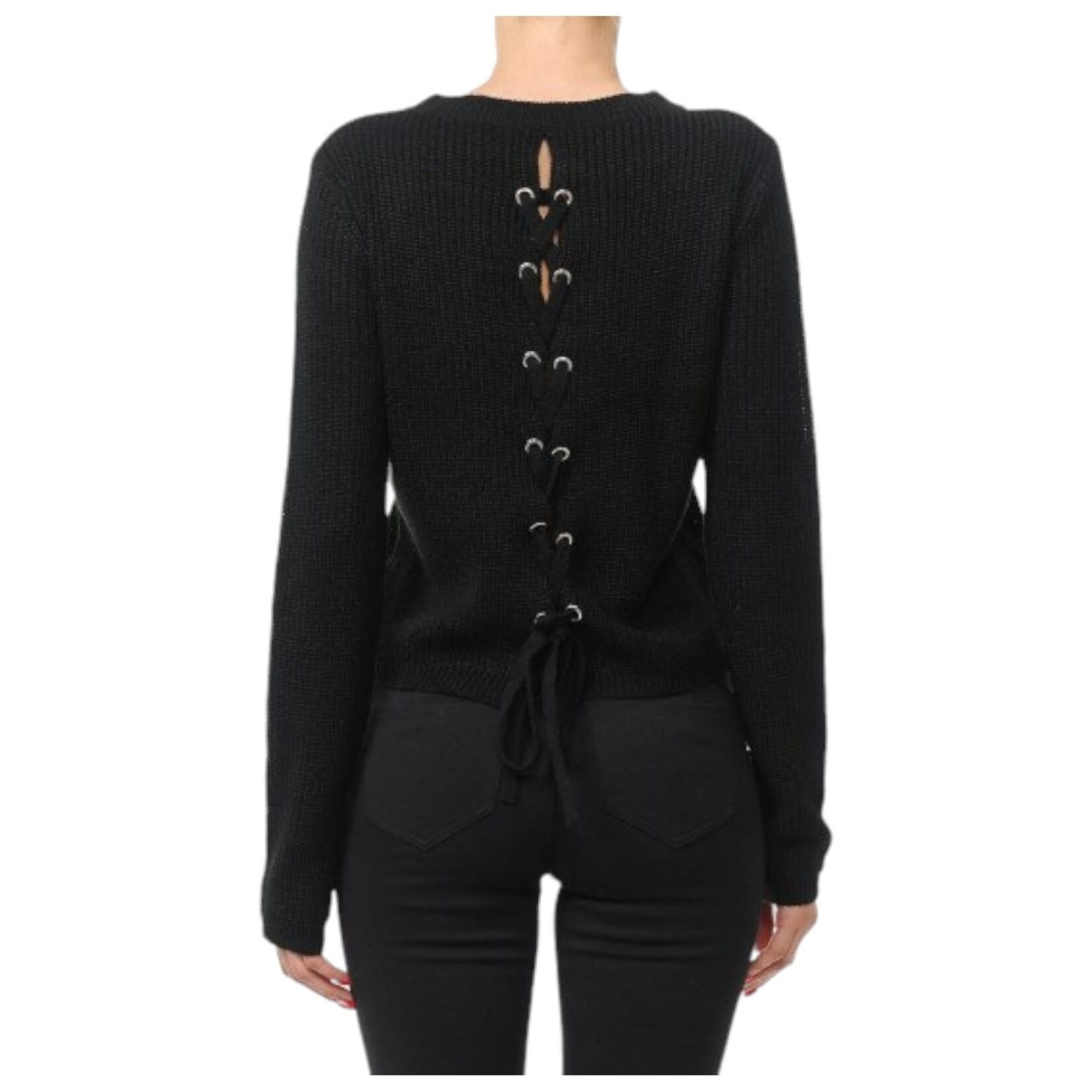 AMBIANCE APPAREL AMBIANCE BACK DETAIL KNIT SWEATER 65919