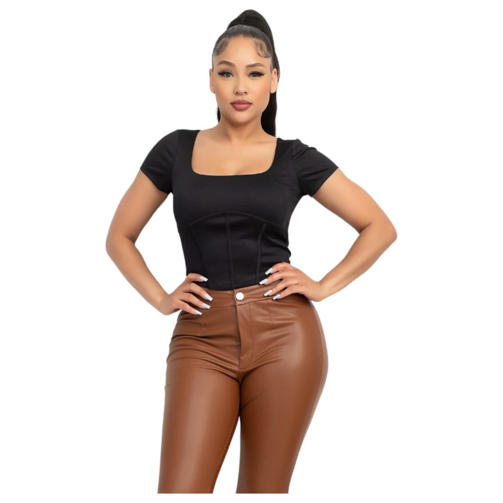 IRIS IRIS SHORT SLEEVE CORSET TOP BT03568