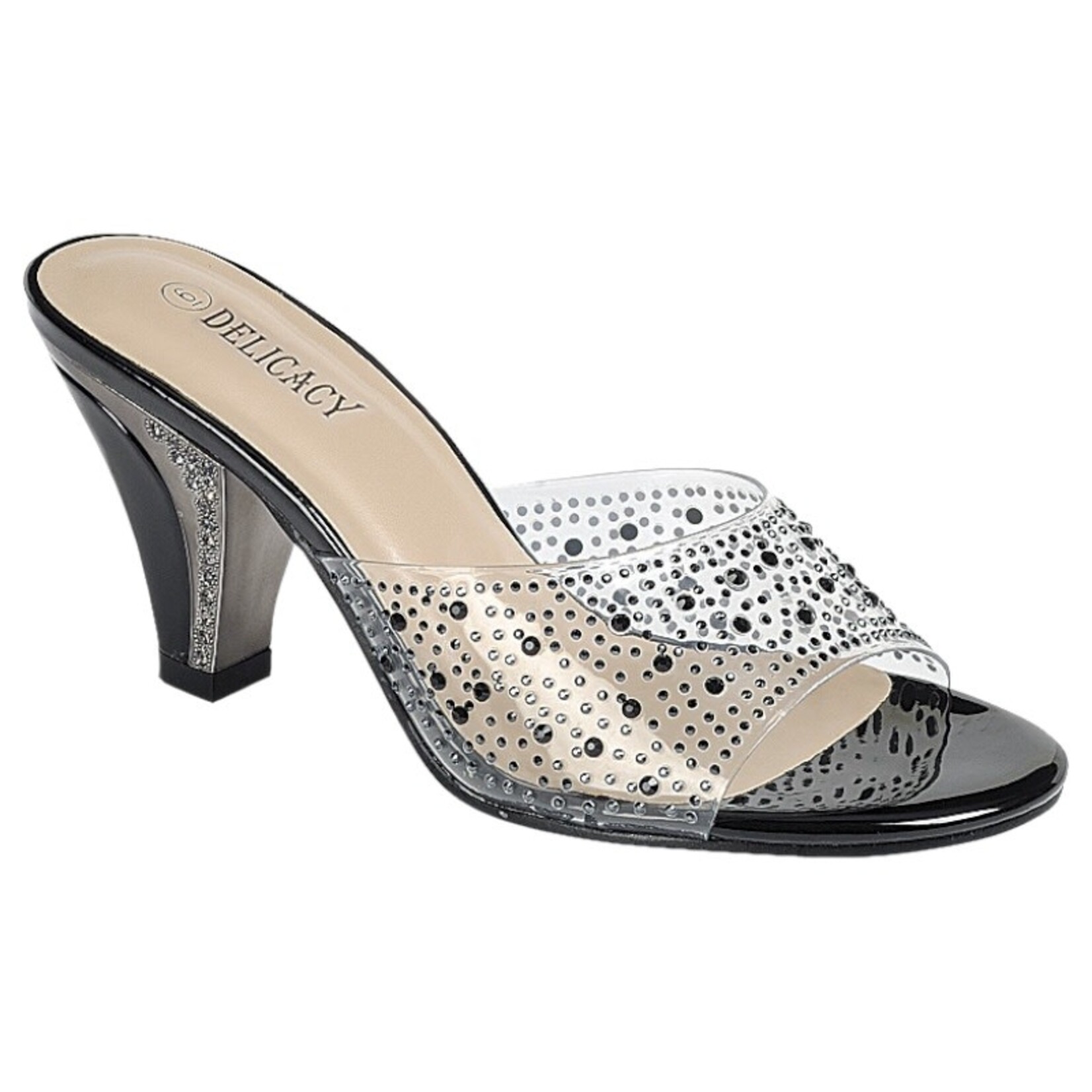 FOREVER FOREVER CLEAR RHINESTONE BAND HEEL PERFORM-61