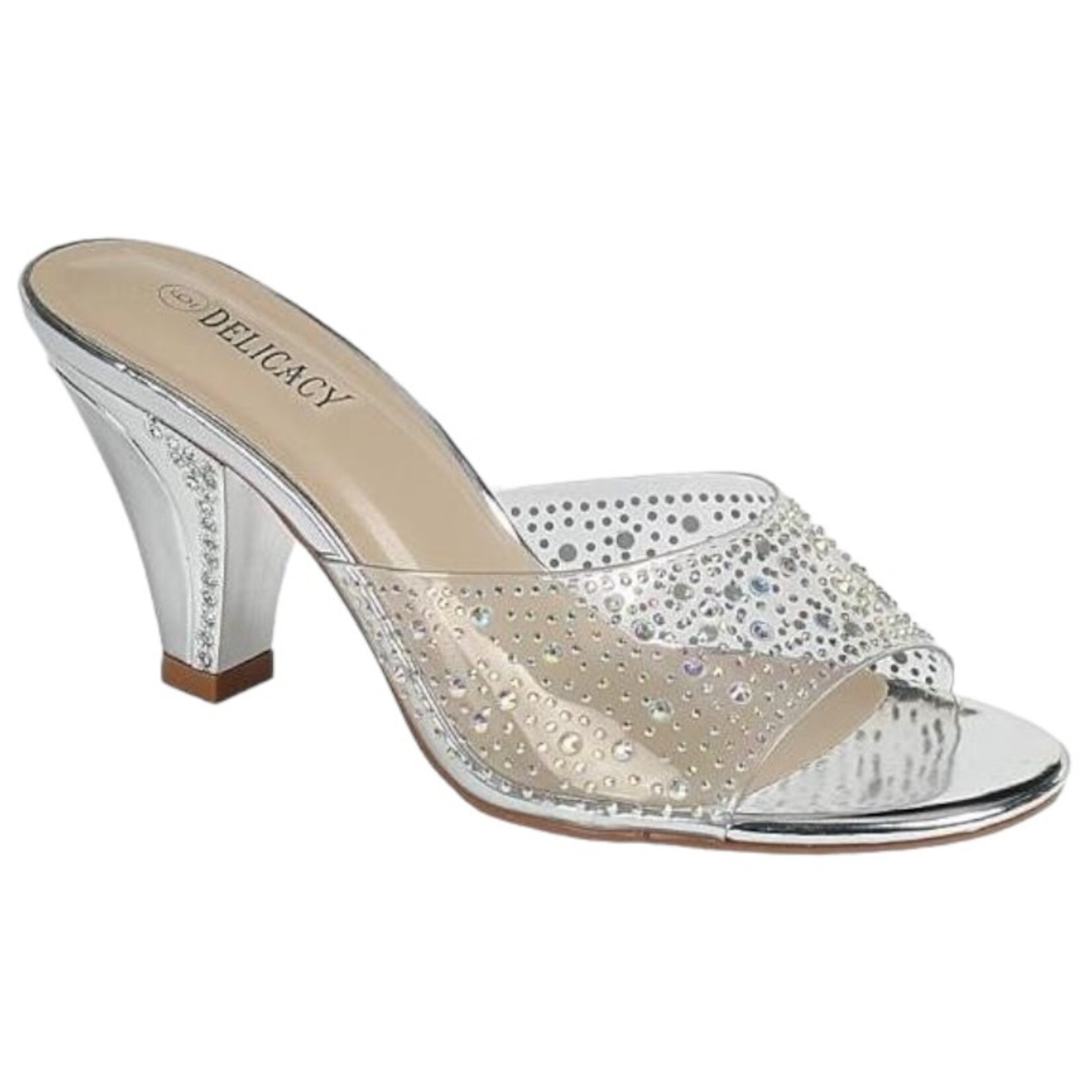 FOREVER FOREVER CLEAR RHINESTONE BAND HEEL PERFORM-61