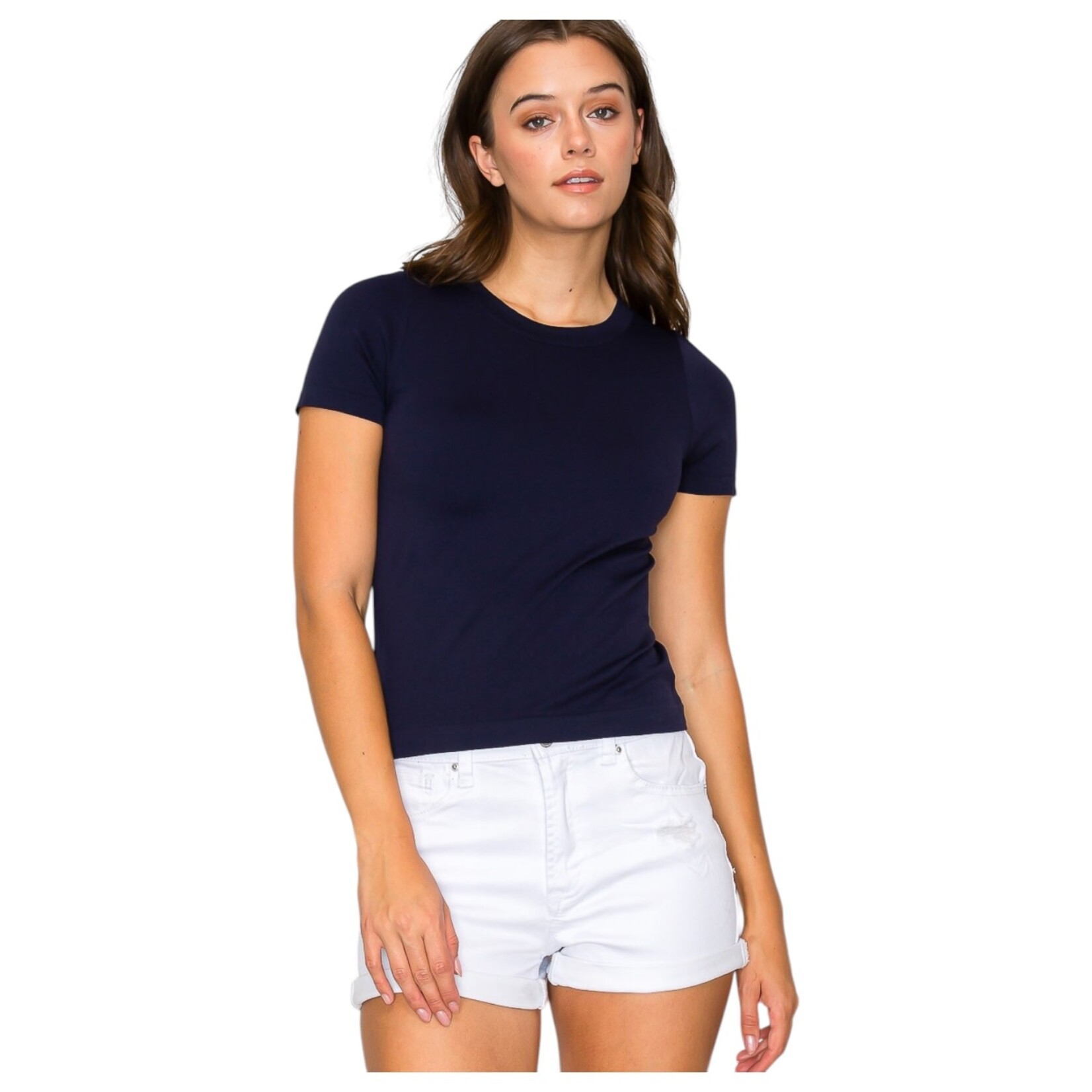 POPULAR 21 POPULAR 21 CREW NECK SEAMLESS SHORT SLEEVE TOP SLTY80001