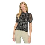 PERSEPTION PERSEPTION TIE DETAIL SHORT SLEEVE TOP TP-MS-1482