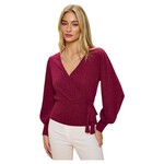 PERSEPTION PERSEPTION RIBBED SIDE TIE WRAP LONG SLEEVE SWEATER TP-MS-1384