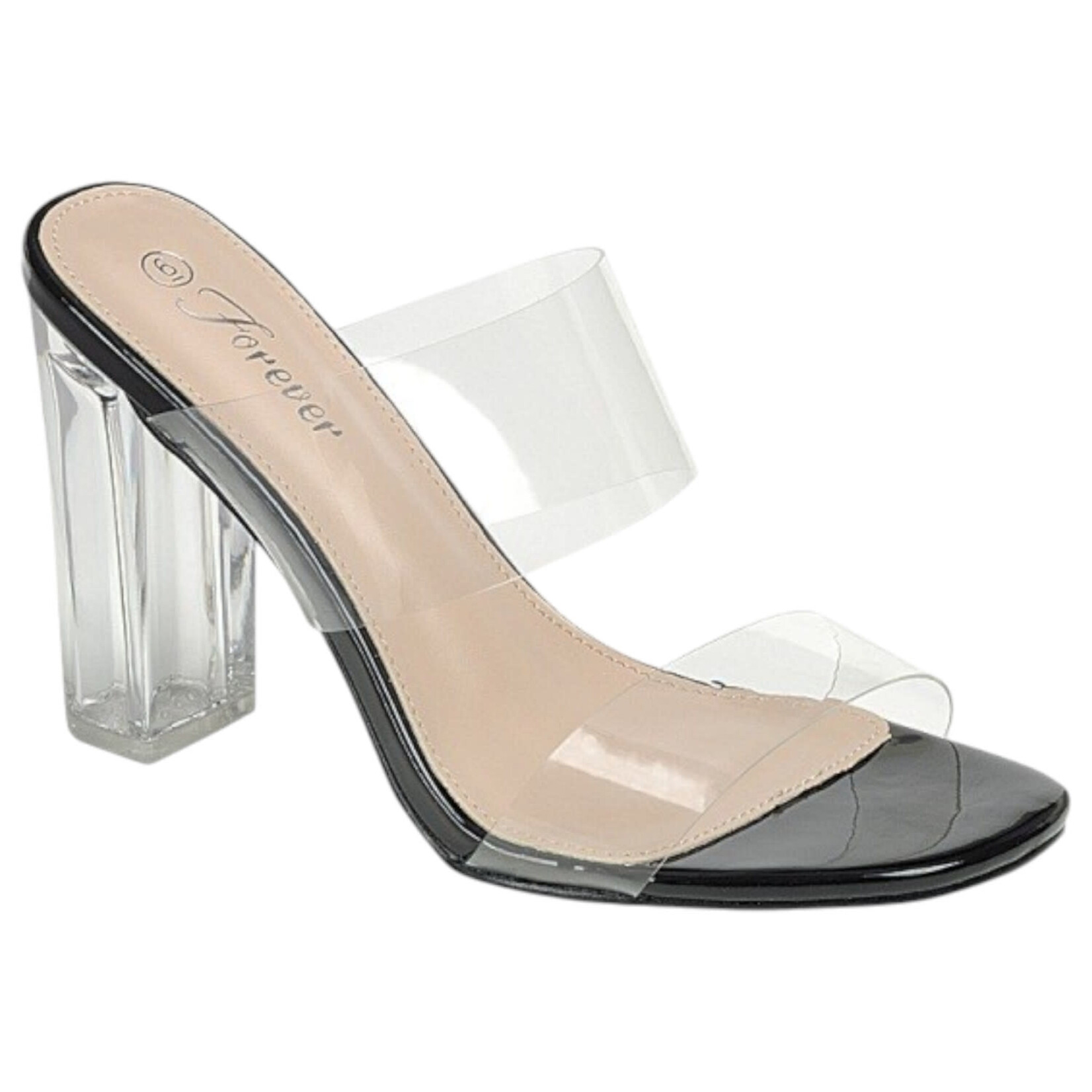 FOREVER FOREVER PVC DOUBLE STRAP BLOCK HEEL VERONICA-27