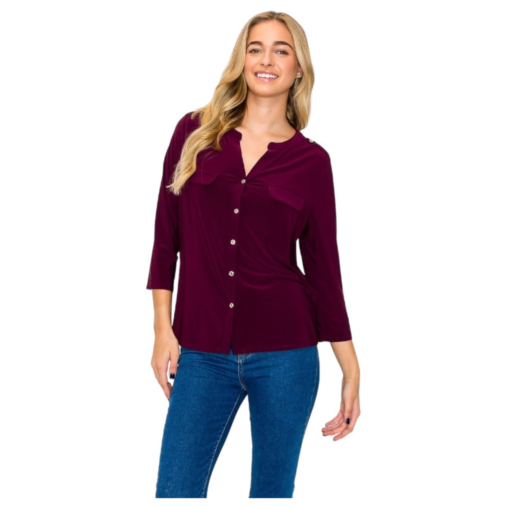 PERSEPTION PERSEPTION 3/4 SLEEVE TOP TP-MS-1623