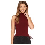 SHE & SKY SHE & SKY SLEEVELESS MOCK NECK RUCHED SIDE CROP TOP SS7619
