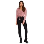 SHE & SKY SHE & SKY LONG SLEEVE DRAWSTRING FRONT KNIT CROP TOP SS8850