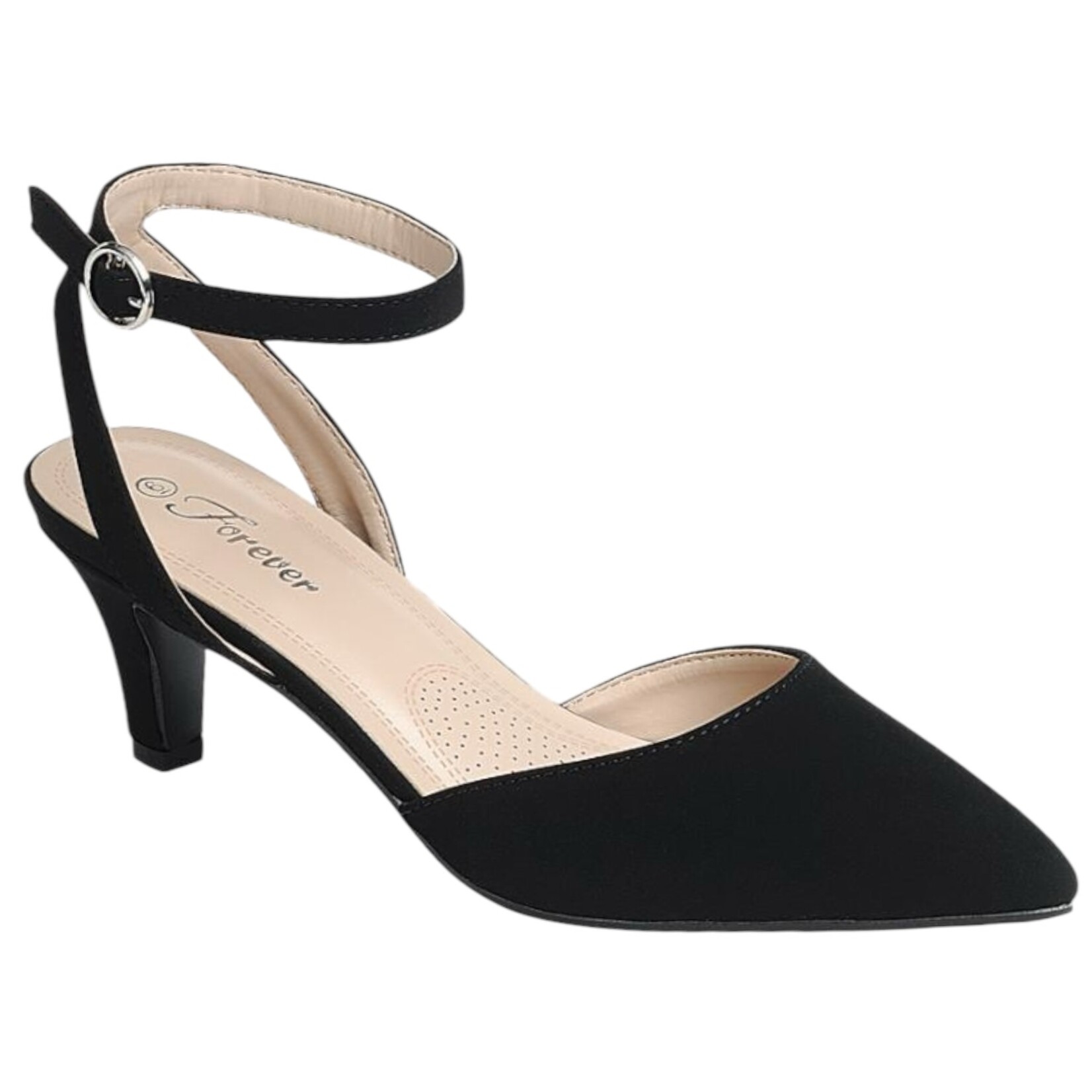 FOREVER FOREVER POINTED TOE ANKLE STRAP HEEL FIELD-38
