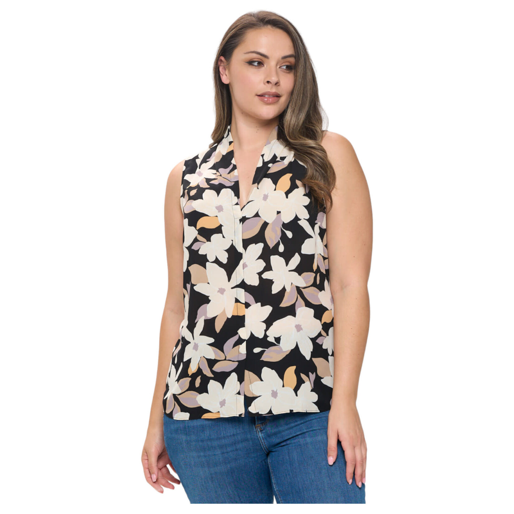 DNA DNA SLEEVELESS FLORAL PRINT TOP 3435T-17026