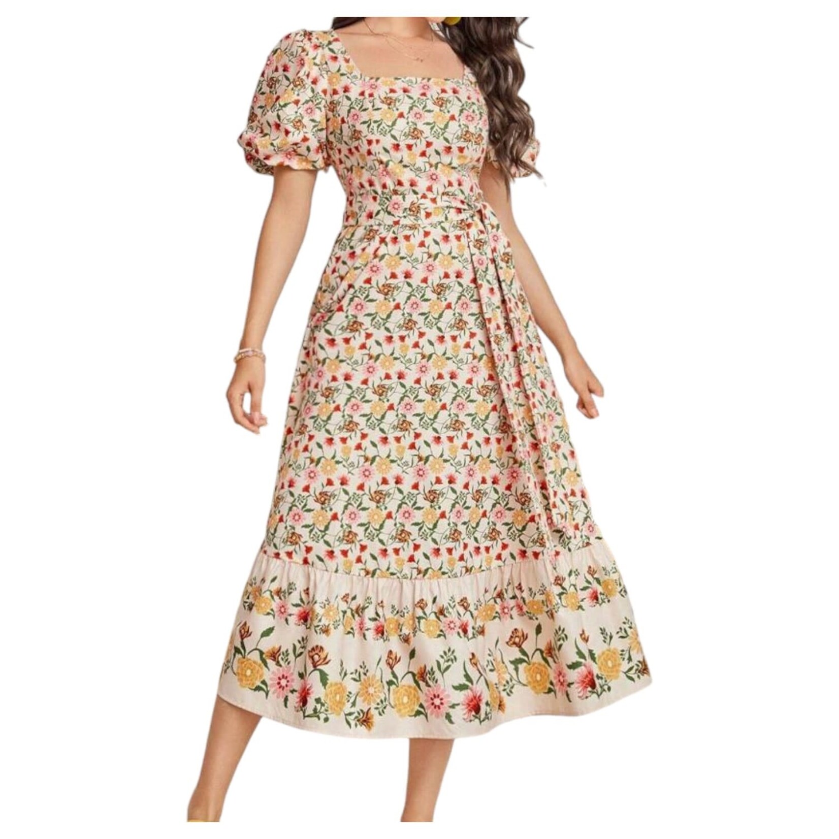 MISS KELLY MISS KELLY PUFFY SLEEVE MAXI DRESS SD5349
