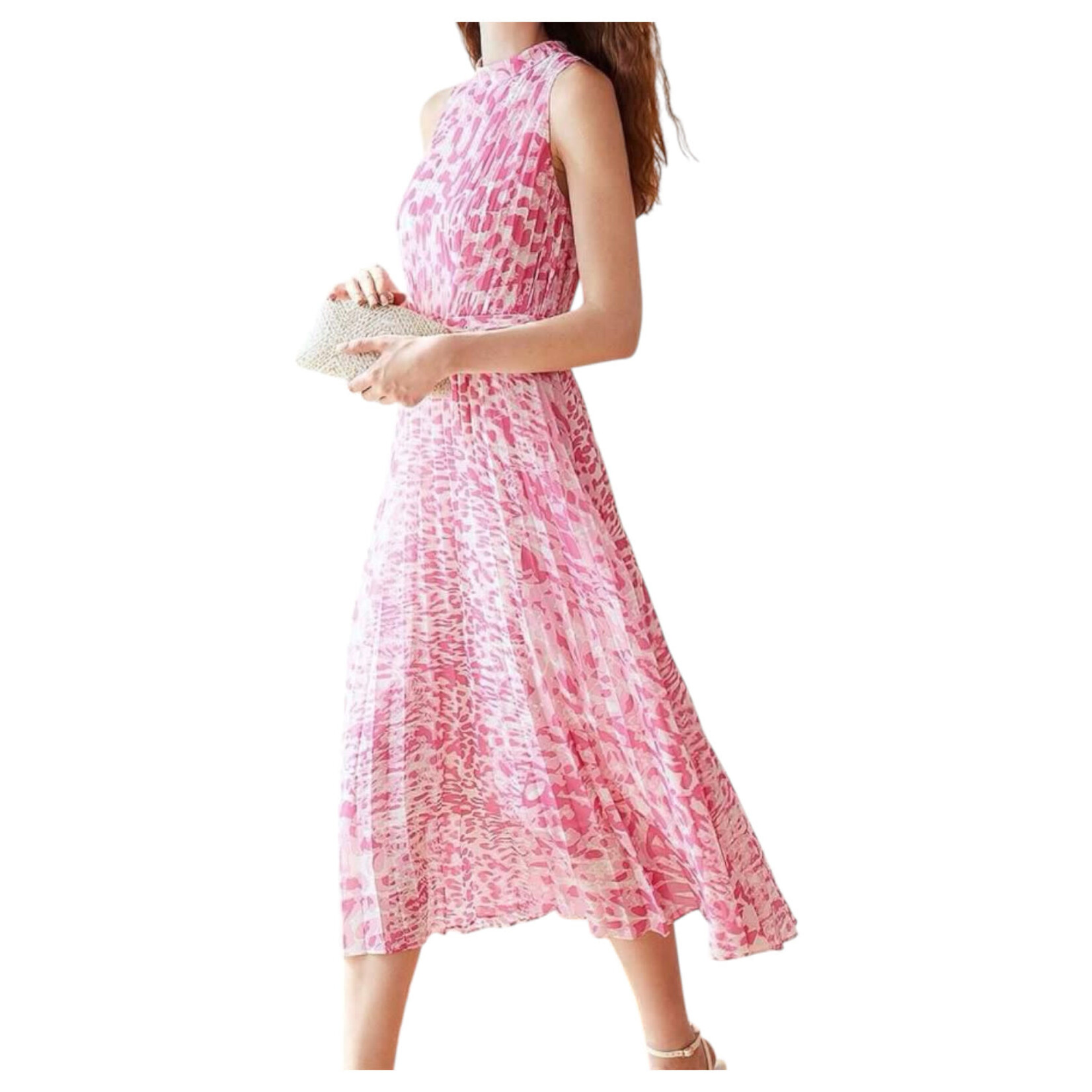 MISS KELLY MISS KELLY SLEEVE LESS PLEATED DRESS SD5212