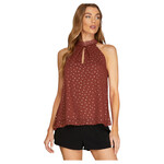 SHE & SKY SHE & SKY GLITTER DOT HALTER TOP WITH BACK TIE SY5550