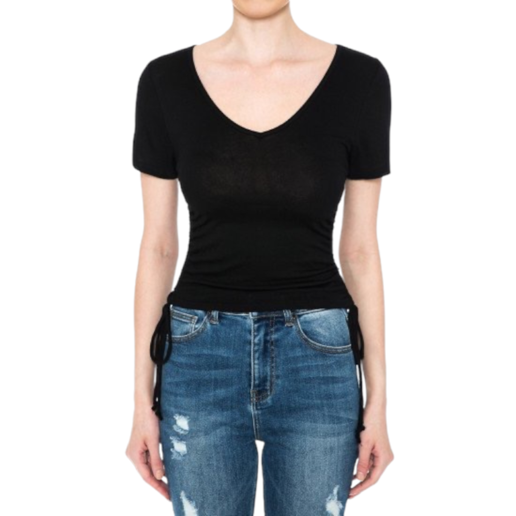 AMBIANCE APPAREL AMBIANCE RUCH SIDE CROP TOP 73434