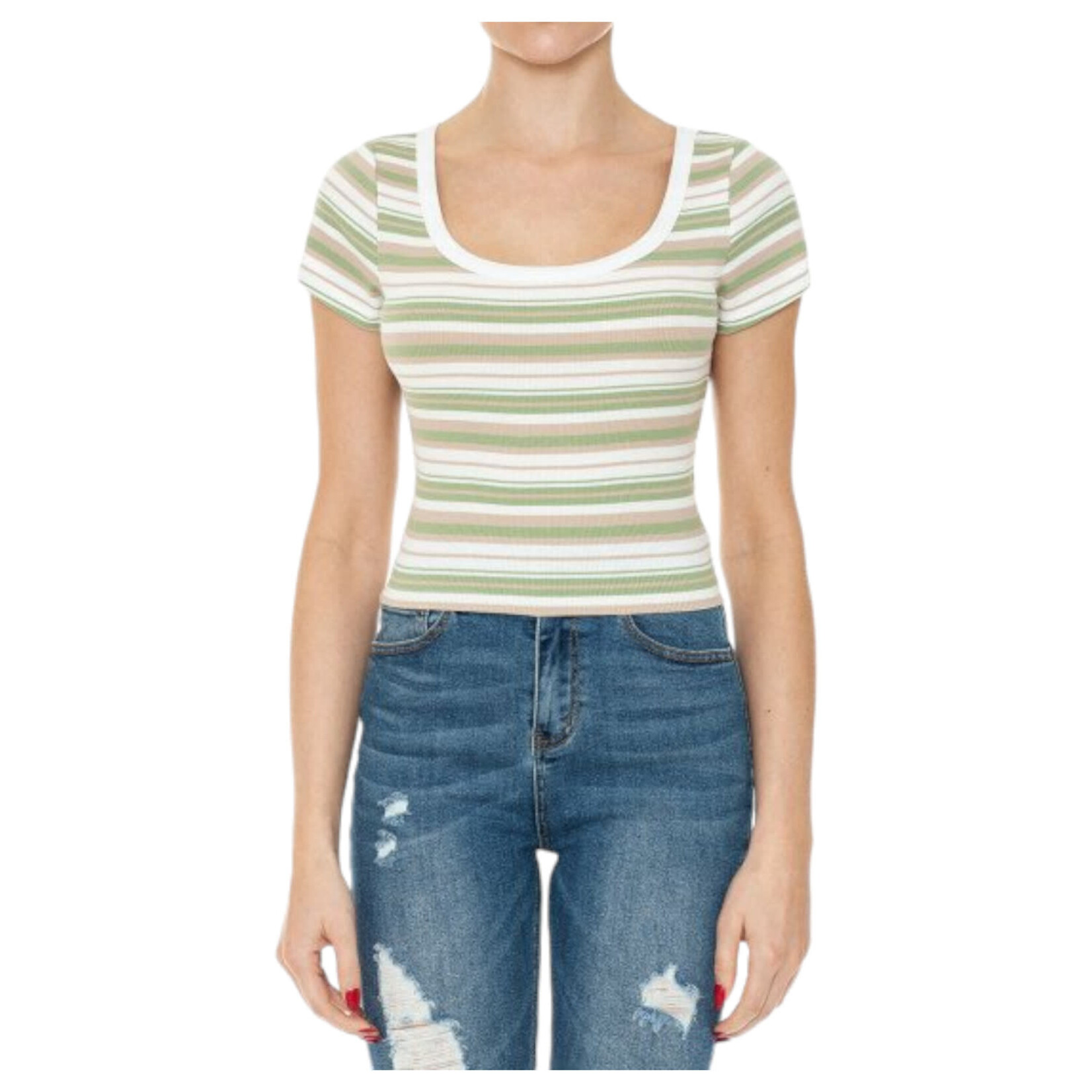 AMBIANCE APPAREL AMBIANCE CAP SLEEVE CROP TOP 75352-3