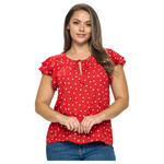 DNA DNA PLUS RUFFLE CAP SLEEVE POLKA DOT TOP 2438XT-21206