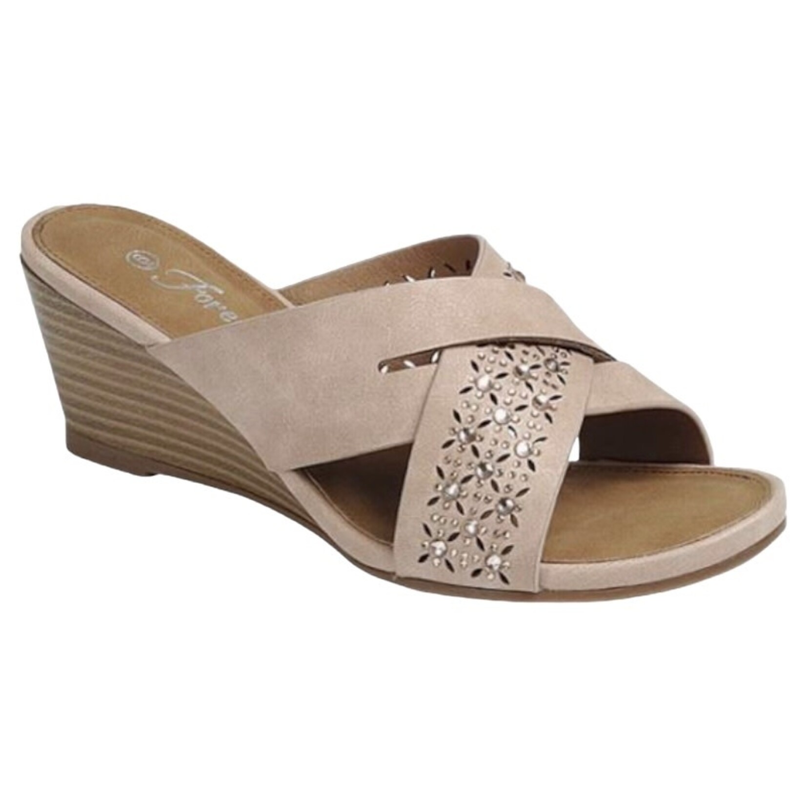 FOREVER FOREVER CROSS BAND SLIDE WEDGE NITA-05