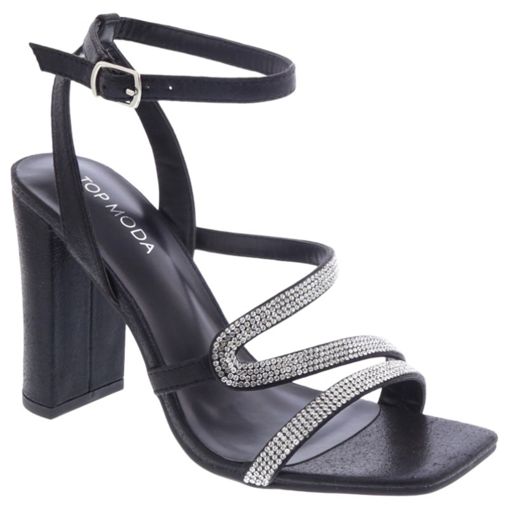 TOP MODA TOP MODA RHINESTONE BAND BLOCK HEEL NILE-65