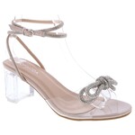 TOP MODA TOP MODA RHINESTONE BOW CLEAR BLOCK HEEL LIVI-33