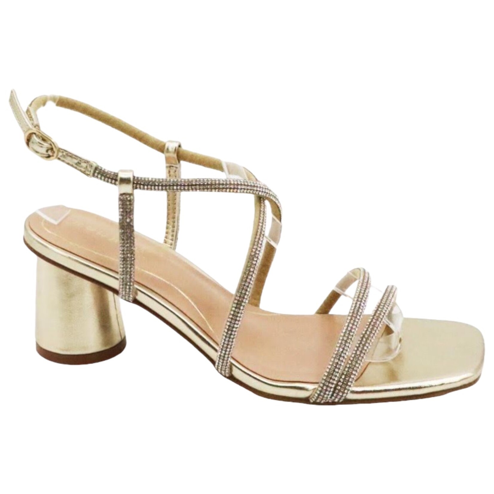 BAMBOO BAMBOO RHINESTONE STRAPPY ROUND HEEL KIND-07