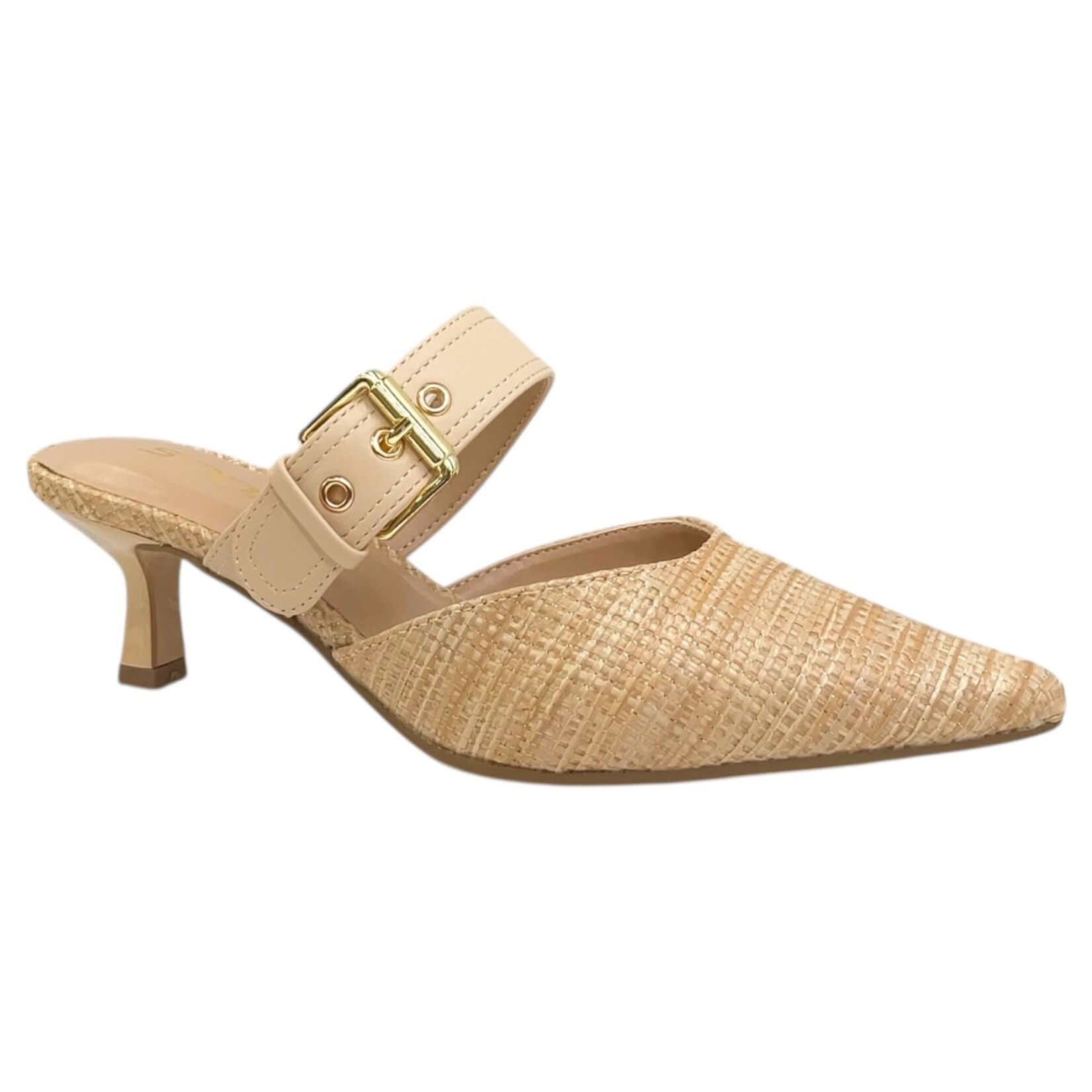 SODA SODA POINTED TOE BUCKLE STRAP KITTEN HEEL DELYNN