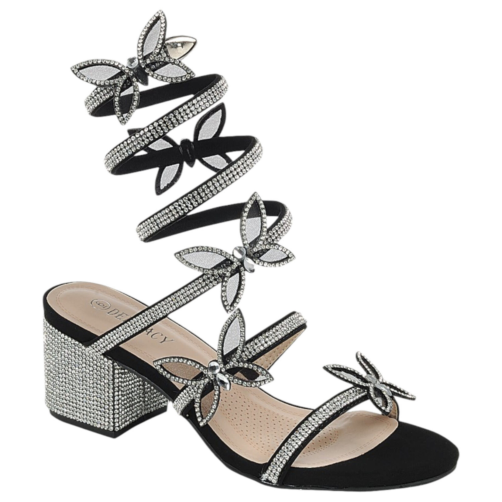 FOREVER FOREVER RHINESTONE BUTTERFLY SPIRAL HEEL NATALIA-68